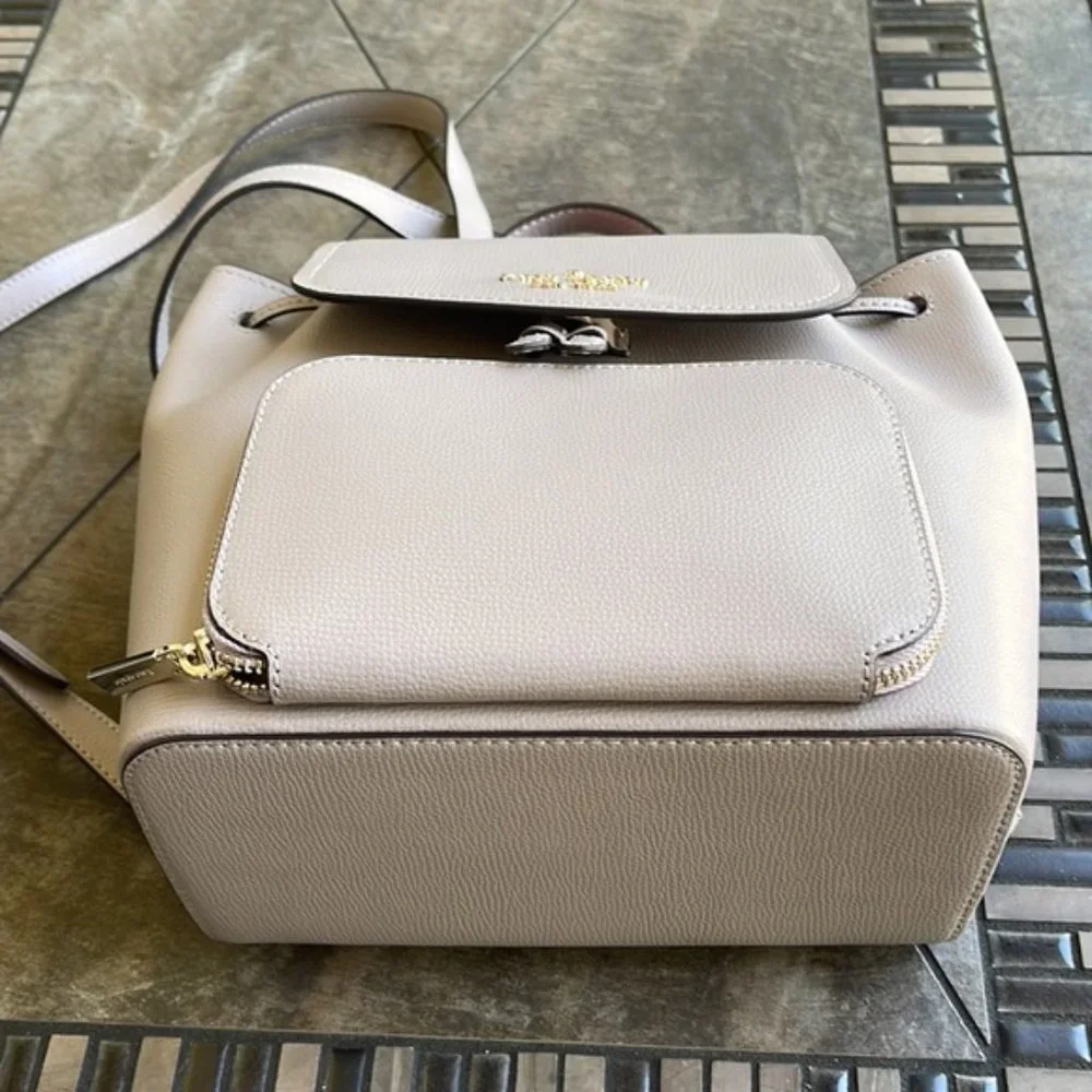 Kate Spade Darcy Flap Backpack Warm Taupe - Picture 2 of 16